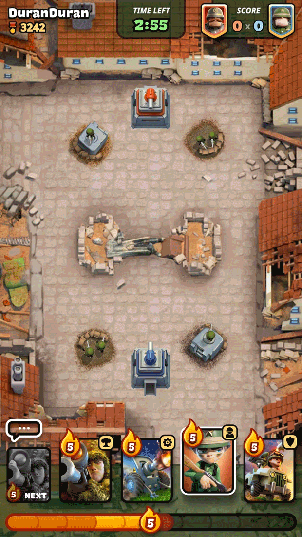 War Heroes — iteração de uso dos generais (pré-polimento de VFX)